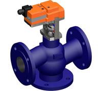 Belimo Vanne à Globe 3 Voies DN80 Bride Course de 18mm Kvs90 24VAC/DC 35s 2-10V 1000N IP54 H779R/NVC24A-SR-TPC