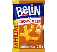 BELIN - 1 Sachet de Biscuits Soufflés Croustillants Goût Emmental - A Partager entre Amis ou en Famille pour les Apéros - Fabriqué en France - 210g