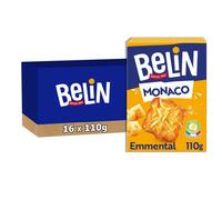 BELIN, 16 Paquets de Crackers Belin Monaco Emmental 110g, A Partager entre Amis ou en Famille pour les Apéros, Lot de 16x110g
