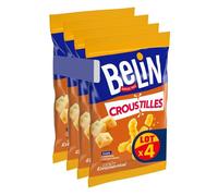 BELIN - 4 Sachets de Biscuits Soufflés Croustillants Goût Emmental - A Partager entre Amis ou en Famille pour les Apéros - Fabriqué en France - Lot de 4x138g