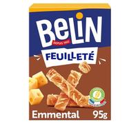 BELIN, Crackers Belin Feuilleté Emmental Paquet de 95g, A Partager entre Amis ou en Famille pour les Apéros