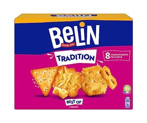 Belin Tradition - Assortiment de Biscuits - Crackers Monaco à l’Emmental, Crackers Best of extra-fins - Mélange de 2 Variétés - 720 g