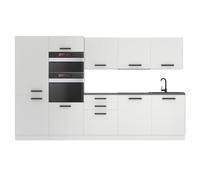 Belini Cuisine Equipee Complete GRACE Muebles de Cuisine Complets - 300 cm. Sans Plan de Travail, blanc mat