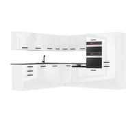 Belini Cuisine Equipee Complete JANE Muebles. L-Forme Cuisine. Cuisine Complete Sans Plan de Travail, blanc très brillant