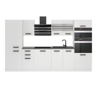 Belini Cuisine Equipee Complete MILA Muebles de Cuisine Complets - 300 cm. Avec Plan de Travail, blanc mat