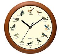 Belinlen Benail Horloge Murale Oiseau Chantant 30,5 cm avec Noms d'oiseaux et chansons