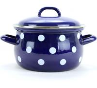 Belis | Casserole émaillée 16 cm - Bleu grenat - 2 litres - Adapté à l'induction - Qualité supérieure - Avec couvercle