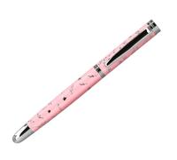 BELIUS Belle plume aluminium couleur rose design argenté relief encre bleue boîte design.