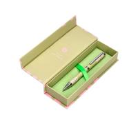 BELIUS Stylo à bille INK DREAMS ALUMINIUM VERT MATCHE ET ROSE ARGENTÉ Phase intérieure encre bleue Boîte de design