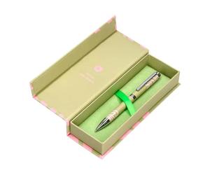 BELIUS Stylo à bille INK DREAMS ALUMINIUM VERT MATCHE ET ROSE ARGENTÉ Phase intérieure encre bleue Boîte de design