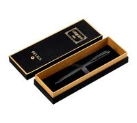 BELIUS Stylo à bille Origine 1995 Aluminium Texture Brossée Couleur Noir Encre Bleue Boîte de Design