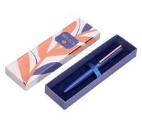 BELIUS Stylo à bille rose en aluminium bleu électrique/or rose encre bleue