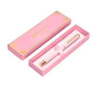 BELIUS Stylo à bille MACARON BLISS FORME HEXAGONALE COULEUR ROSE ET DORÉ ENCRE BLEU BOÎTE DE DESIGN