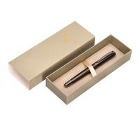 BELIUS Stylo NEPTUN ALUMINIUM TEXTURE WAVY COULEUR KAKI ENCRE BLEU BOÎTE DE DESIGN