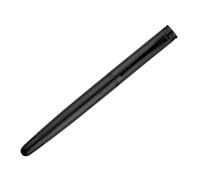 BELIUS Stylo neptune aluminium texture wavy couleur noir encre bleue boîte design.