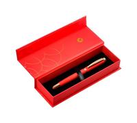 BELIUS Stylo Passion Dor Aluminium Texture Brossée Couleur Rouge et Doré Encre Bleue Boîte Design