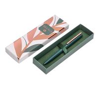 BELIUS Stylo rose aluminium vert olive/or rose encre bleue boîte design