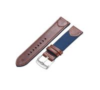 Belivceng Bracelet de montre à dégagement rapide en nylon et cuir - Bracelet sport résistant à l'eau pour hommes et femmes 20 mm 22 mm,Bleu - Argent,20 mm