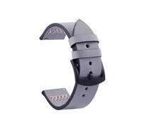 Belivceng Bracelet de montre classique en cuir avec boucle noire, bracelet facile à changer grâce à ses barrettes à ressort à dégagement rapide, tailles 20 mm et 22 mm,Gris,20 mm