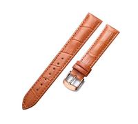 Belivceng Bracelet de montre en cuir à motif bambou avec boucle ardillon en acier, tailles 18 à 22 mm, accessoire de remplacement durable,Brun clair - Rose,22 mm