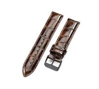 Belivceng Bracelet de montre en cuir à motif bambou, résistant à l'eau, avec boucle en métal, pour femmes et hommes, tailles de 14 mm à 22 mm,B Brun Noir,18 mm