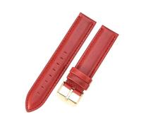 Belivceng Bracelet de montre en cuir à motif bambou, résistant à l'eau, avec boucle en métal, pour femmes et hommes, tailles de 14 mm à 22 mm,Or rouge,18 mm