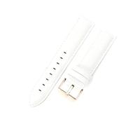 Belivceng Bracelet de montre en cuir à motif bambou, résistant à l'eau, avec boucle en métal, pour femmes et hommes, tailles de 14 mm à 22 mm,Rose blanche,18 mm