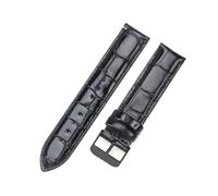 Belivceng Bracelet de montre en cuir à motif bambou, résistant à l'eau, avec boucle en métal, pour femmes et hommes, tailles de 14 mm à 22 mm,B Noir Noir,18 mm