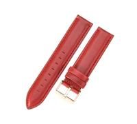 Belivceng Bracelet de montre en cuir à motif bambou, résistant à l'eau, avec boucle en métal, pour femmes et hommes, tailles de 14 mm à 22 mm,Rose rouge,18 mm
