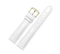 Belivceng Bracelet de montre en cuir à motif crocodile, accessoire de remplacement durable, tailles 12 mm à 22 mm,Blanc,22 mm