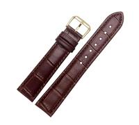 Belivceng Bracelet de montre en cuir à motif crocodile, accessoire de remplacement durable, tailles 12 mm à 22 mm,Brun,23 mm