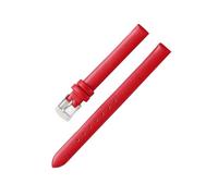 Belivceng Bracelet de montre en cuir fait main, bracelet fin avec boucle ardillon, pour hommes et femmes, tailles de 8 mm à 22 mm,Rouge-Argent,18 mm