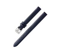 Belivceng Bracelet de montre en cuir fait main, bracelet fin avec boucle ardillon, pour hommes et femmes, tailles de 8 mm à 22 mm,Noir-Argent,18 mm