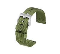Belivceng Bracelet de montre en nylon balistique côtelé - Bracelet de remplacement 20 mm 22 mm,Vert,22 mm
