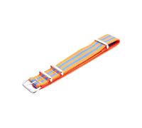 Belivceng Bracelet de montre en nylon rayé résistant, idéal pour le sport et les loisirs - Compatible avec les poignets de 18 mm, 20 mm, 22 mm et 24 mm,3Orange2Bleu Ciel,18 mm