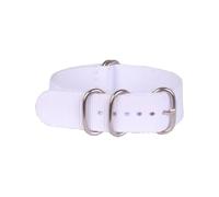 Belivceng Bracelet de montre en nylon tissé rayé avec boucle à anneau - 16 mm, 18 mm, 20 mm, 22 mm, 24 mm,Blanc,20 mm