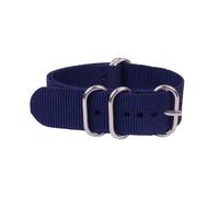 Belivceng Bracelet de montre en nylon tissé rayé avec boucle à anneau - 16 mm, 18 mm, 20 mm, 22 mm, 24 mm,Marine,22 mm