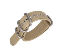 Belivceng Bracelet de montre en toile nylon 18 mm, 20 mm, 22 mm avec boucle à anneau - Style sport,Kaki,20 mm