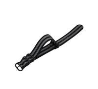 Belivceng Bracelet de montre en toile nylon avec boucle en acier noir à cinq anneaux - Bracelet de rechange 18 mm, 20 mm, 22 mm, 24 mm,Noir A,18 mm
