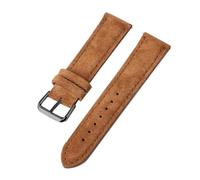 Belivceng Bracelet de montre vintage en cuir suédé avec boucle en métal, coutures faites main, bracelet à dégagement rapide, tailles 18 mm à 24 mm,Brun-noir,24 mm