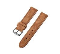 Belivceng Bracelet de montre vintage en cuir suédé, bracelet à dégagement rapide avec coutures, pour hommes et femmes, tailles de 18 mm à 22 mm,Brun-noir,20 mm
