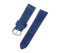 Belivceng Bracelet de montre vintage en cuir suédé, coutures faites main, bracelet de remplacement durable de 18 à 24 mm,Bleu,22 mm - Noir