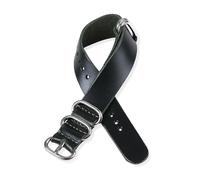 Belivceng Bracelet de montre vintage en cuir véritable, avec fermoir à cinq anneaux métalliques, pour homme, tailles 18 à 24 mm, accessoire de remplacement,Vert,18 mm