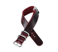 Belivceng Bracelet de montre vintage en cuir véritable, avec fermoir à cinq anneaux métalliques, pour homme, tailles 18 à 24 mm, accessoire de remplacement,Rouge,22 mm