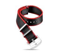 Belivceng Bracelet en nylon pour montres militaires et sportives - 20 mm 22 mm pour bracelet de remplacement,Noir Rouge,22 mm