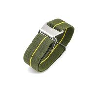 Belivceng Bracelet en nylon tissé élastique style parachute avec boucle en acier inoxydable - Bracelet 18 mm, 20 mm, 22 mm, 24 mm,Vert Jaune,22 mm