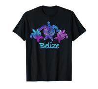 Belize Aquarelle Tortue de mer Trio avec Coquille Spirale T-Shirt