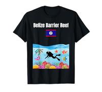 Belize barrière de récif coraux drapeau belize souvenir plongée sous-marine T-Shirt