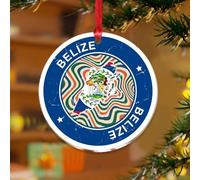 Belize Ornements à Suspendre Drapeau Aquarelle Voyage Sports Souvenir Personnalisé Disque Acrylique Transparent Drapeau des pays du Monde Drapeau International Festival Souvenir pour Décoration de