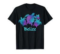 Belize Souvenir Mandala Tortues de mer Bleu Violet T-Shirt